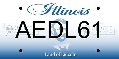 AEDL61 Illinois License Plate