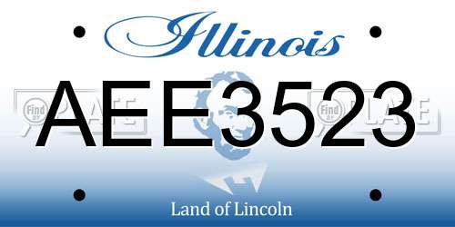 AEE3523 Illinois License Plate