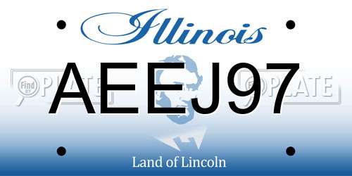 AEEJ97 Illinois License Plate