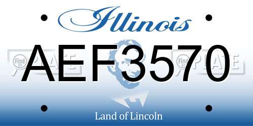 AEF3570 Illinois License Plate