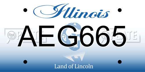 AEG665 Illinois License Plate