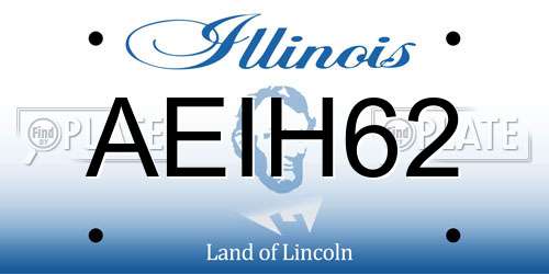 AEIH62 Illinois License Plate