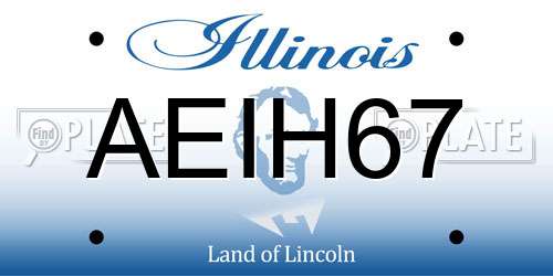 AEIH67 Illinois License Plate