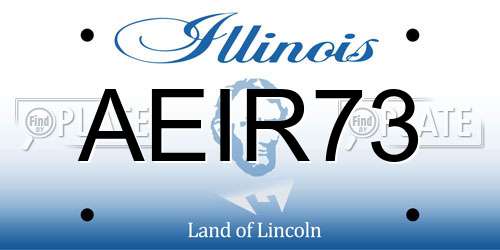 AEIR73 Illinois License Plate