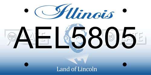 AEL5805 Illinois License Plate