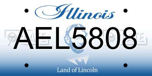 AEL5808 Illinois License Plate