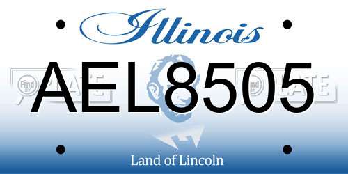 AEL8505 Illinois License Plate