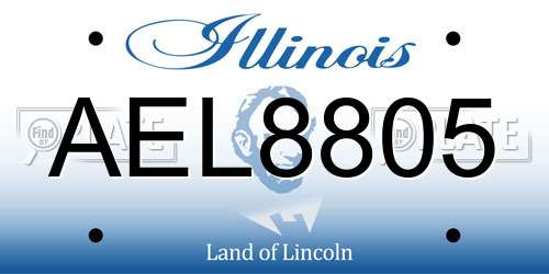 AEL8805 Illinois License Plate