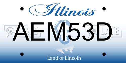 AEM53D Illinois License Plate