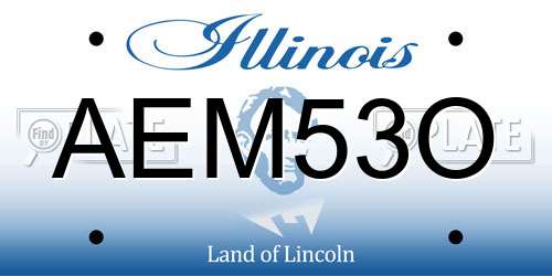 AEM53O Illinois License Plate