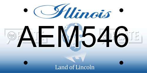 AEM546 Illinois License Plate