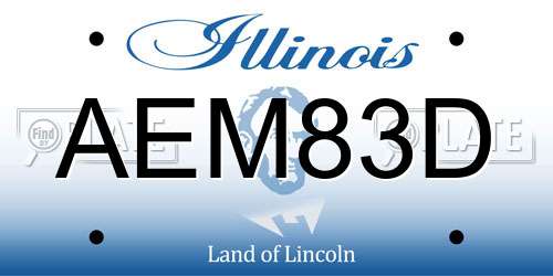 AEM83D Illinois License Plate