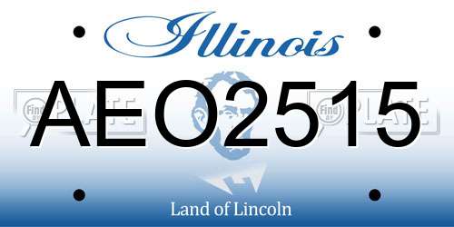 AEO2515 Illinois License Plate