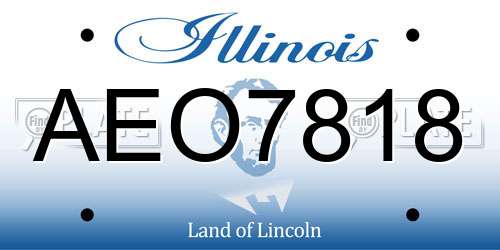 AEO7818 Illinois License Plate