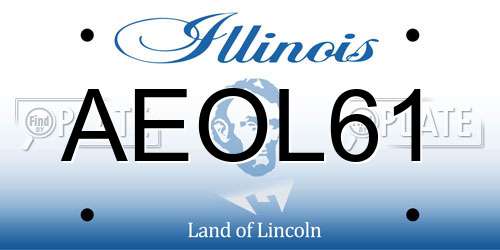 AEOL61 Illinois License Plate