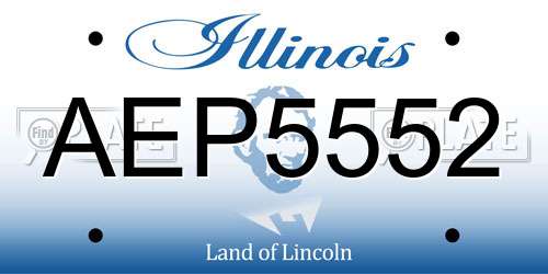 AEP5552 Illinois License Plate