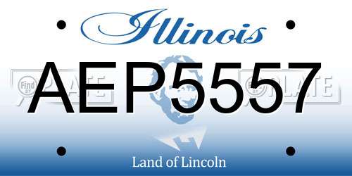 AEP5557 Illinois License Plate