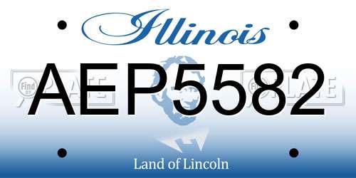 AEP5582 Illinois License Plate