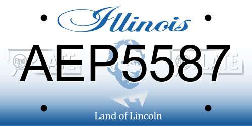 AEP5587 Illinois License Plate