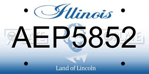 AEP5852 Illinois License Plate
