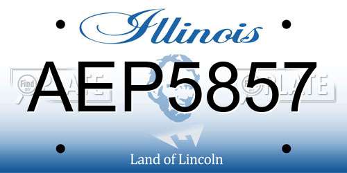 AEP5857 Illinois License Plate