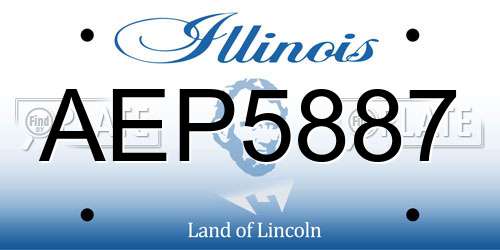 AEP5887 Illinois License Plate
