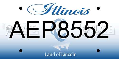 AEP8552 Illinois License Plate