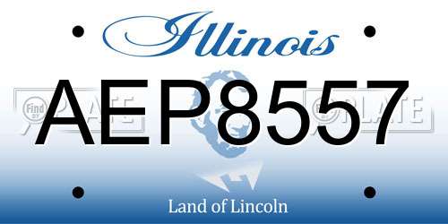 AEP8557 Illinois License Plate