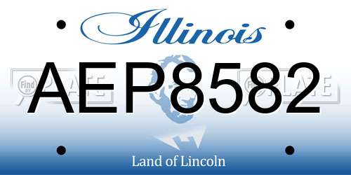 AEP8582 Illinois License Plate