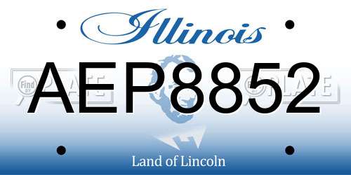AEP8852 Illinois License Plate