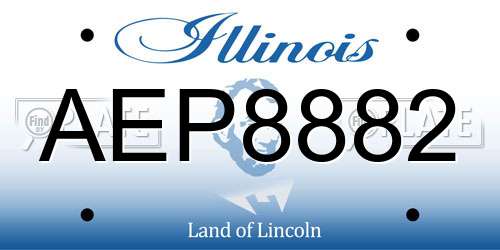 AEP8882 Illinois License Plate