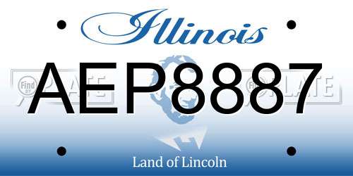 AEP8887 Illinois License Plate