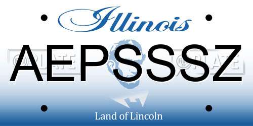 AEPSSSZ Illinois License Plate