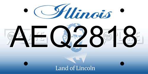 AEQ2818 Illinois License Plate