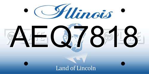 AEQ7818 Illinois License Plate