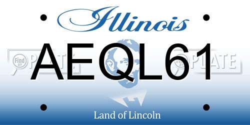 AEQL61 Illinois License Plate