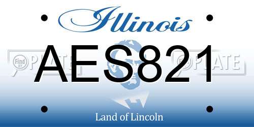 AES821 Illinois License Plate