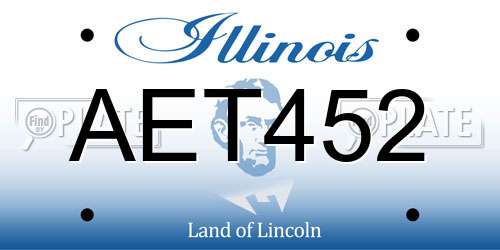 AET452 Illinois License Plate
