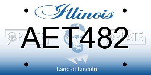 AET482 Illinois License Plate