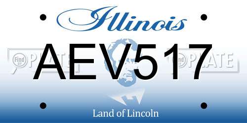 AEV517 Illinois License Plate