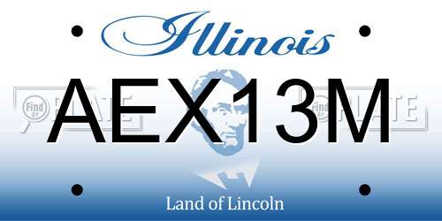 AEX13M Illinois License Plate