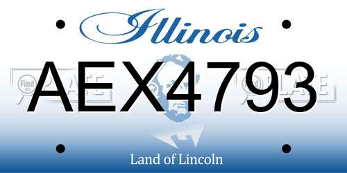 AEX4793 Illinois License Plate