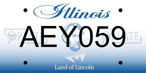 AEY059 Illinois License Plate