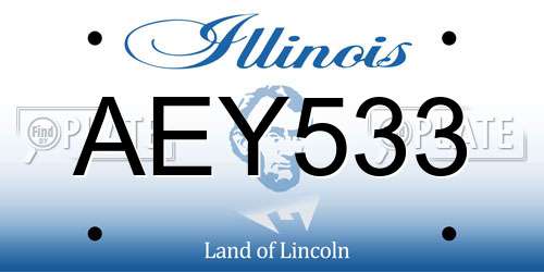 AEY533 Illinois License Plate