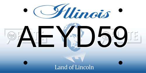 AEYD59 Illinois License Plate