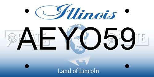 AEYO59 Illinois License Plate