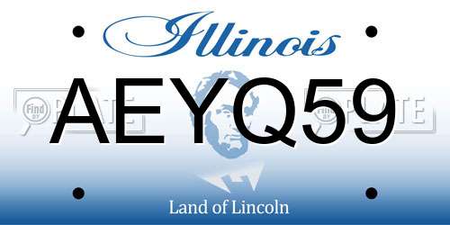 AEYQ59 Illinois License Plate