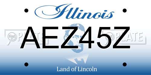 AEZ45Z Illinois License Plate