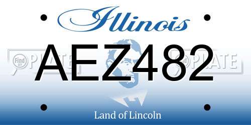 AEZ482 Illinois License Plate