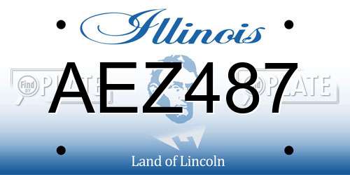 AEZ487 Illinois License Plate